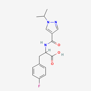 molecular formula C16H18FN3O3 B5665804 4-fluoro-N-[(1-isopropyl-1H-pyrazol-4-yl)carbonyl]phenylalanine 