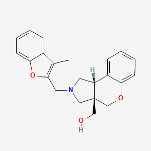 molecular formula C22H23NO3 B5665816 [(3aS*,9bS*)-2-[(3-methyl-1-benzofuran-2-yl)methyl]-1,2,3,9b-tetrahydrochromeno[3,4-c]pyrrol-3a(4H)-yl]methanol 