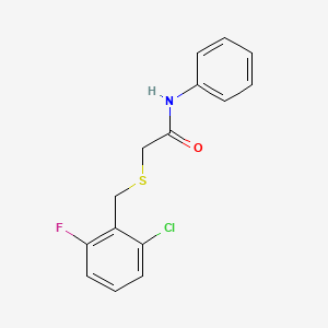 molecular formula C15H13ClFNOS B5665840 2-[(2-chloro-6-fluorobenzyl)thio]-N-phenylacetamide 