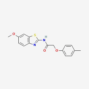 molecular formula C17H16N2O3S B5665845 N-(6-methoxy-1,3-benzothiazol-2-yl)-2-(4-methylphenoxy)acetamide 