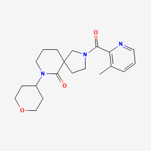 molecular formula C20H27N3O3 B5665858 2-[(3-methylpyridin-2-yl)carbonyl]-7-(tetrahydro-2H-pyran-4-yl)-2,7-diazaspiro[4.5]decan-6-one 