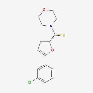 molecular formula C15H14ClNO2S B5665863 4-{[5-(3-chlorophenyl)-2-furyl]carbonothioyl}morpholine 