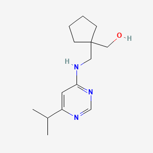 molecular formula C14H23N3O B5665884 (1-{[(6-isopropylpyrimidin-4-yl)amino]methyl}cyclopentyl)methanol 