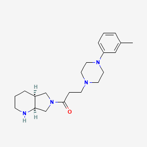 molecular formula C21H32N4O B5665906 rel-(4aS,7aS)-6-{3-[4-(3-methylphenyl)-1-piperazinyl]propanoyl}octahydro-1H-pyrrolo[3,4-b]pyridine dihydrochloride 