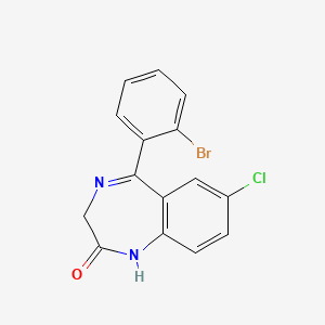 molecular formula C15H10BrClN2O B5665913 5-(2-bromophenyl)-7-chloro-1,3-dihydro-2H-1,4-benzodiazepin-2-one CAS No. 63574-83-4