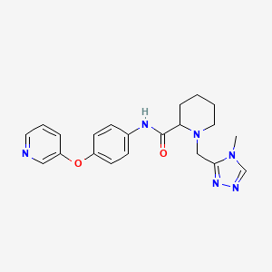 molecular formula C21H24N6O2 B5665920 1-[(4-methyl-4H-1,2,4-triazol-3-yl)methyl]-N-[4-(pyridin-3-yloxy)phenyl]piperidine-2-carboxamide 
