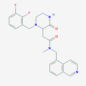 molecular formula C24H24F2N4O2 B5665933 2-[1-(2,3-difluorobenzyl)-3-oxo-2-piperazinyl]-N-(5-isoquinolinylmethyl)-N-methylacetamide 