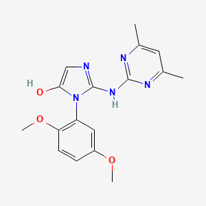 molecular formula C17H19N5O3 B5665947 1-(2,5-dimethoxyphenyl)-2-[(4,6-dimethyl-2-pyrimidinyl)amino]-1H-imidazol-5-ol 