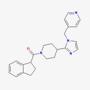 molecular formula C24H26N4O B5665975 4-({2-[1-(2,3-dihydro-1H-inden-1-ylcarbonyl)piperidin-4-yl]-1H-imidazol-1-yl}methyl)pyridine 