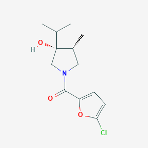 molecular formula C13H18ClNO3 B5665990 (3R*,4R*)-1-(5-chloro-2-furoyl)-3-isopropyl-4-methyl-3-pyrrolidinol 