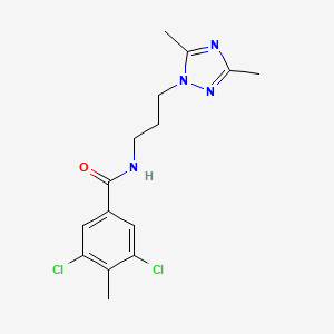 molecular formula C15H18Cl2N4O B5665994 3,5-dichloro-N-[3-(3,5-dimethyl-1H-1,2,4-triazol-1-yl)propyl]-4-methylbenzamide 