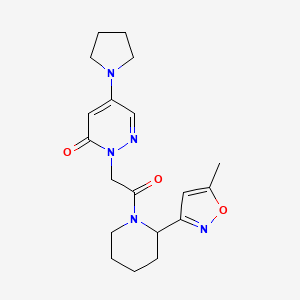 molecular formula C19H25N5O3 B5666000 2-{2-[2-(5-methylisoxazol-3-yl)piperidin-1-yl]-2-oxoethyl}-5-pyrrolidin-1-ylpyridazin-3(2H)-one 