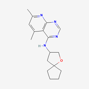 molecular formula C17H22N4O B5666010 5,7-dimethyl-N-1-oxaspiro[4.4]non-3-ylpyrido[2,3-d]pyrimidin-4-amine 
