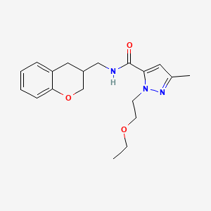 molecular formula C19H25N3O3 B5666027 N-(3,4-dihydro-2H-chromen-3-ylmethyl)-1-(2-ethoxyethyl)-3-methyl-1H-pyrazole-5-carboxamide 