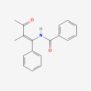 molecular formula C18H17NO2 B5666034 N-(2-methyl-3-oxo-1-phenyl-1-buten-1-yl)benzamide 