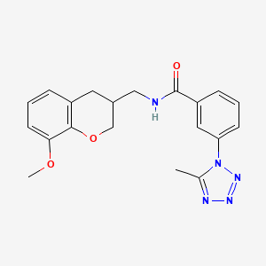 molecular formula C20H21N5O3 B5666035 N-[(8-methoxy-3,4-dihydro-2H-chromen-3-yl)methyl]-3-(5-methyl-1H-tetrazol-1-yl)benzamide 