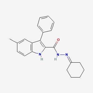 molecular formula C22H23N3O B5666041 N'-cyclohexylidene-5-methyl-3-phenyl-1H-indole-2-carbohydrazide 