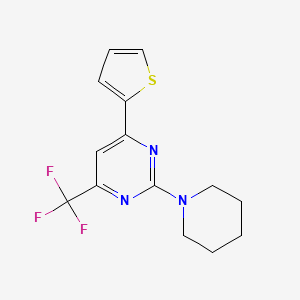 molecular formula C14H14F3N3S B5666061 2-(1-piperidinyl)-4-(2-thienyl)-6-(trifluoromethyl)pyrimidine 