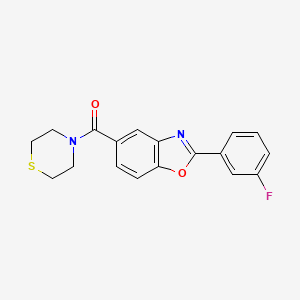 molecular formula C18H15FN2O2S B5666096 2-(3-fluorophenyl)-5-(thiomorpholin-4-ylcarbonyl)-1,3-benzoxazole 