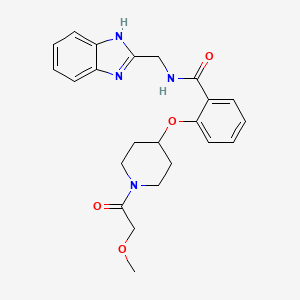 molecular formula C23H26N4O4 B5666097 N-(1H-benzimidazol-2-ylmethyl)-2-{[1-(methoxyacetyl)-4-piperidinyl]oxy}benzamide 