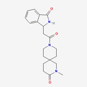 molecular formula C20H25N3O3 B5666103 2-methyl-9-[(3-oxo-2,3-dihydro-1H-isoindol-1-yl)acetyl]-2,9-diazaspiro[5.5]undecan-3-one 