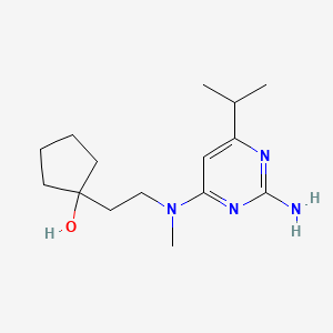 molecular formula C15H26N4O B5666130 1-{2-[(2-amino-6-isopropylpyrimidin-4-yl)(methyl)amino]ethyl}cyclopentanol 
