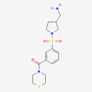 molecular formula C16H23N3O3S2 B5666167 [(1-{[3-(4-thiomorpholinylcarbonyl)phenyl]sulfonyl}-3-pyrrolidinyl)methyl]amine hydrochloride 