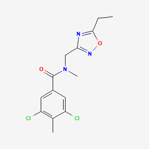 molecular formula C14H15Cl2N3O2 B5666196 3,5-dichloro-N-[(5-ethyl-1,2,4-oxadiazol-3-yl)methyl]-N,4-dimethylbenzamide 