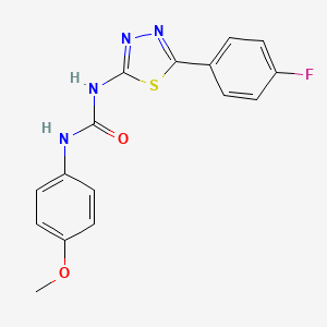 molecular formula C16H13FN4O2S B5666200 N-[5-(4-fluorophenyl)-1,3,4-thiadiazol-2-yl]-N'-(4-methoxyphenyl)urea 