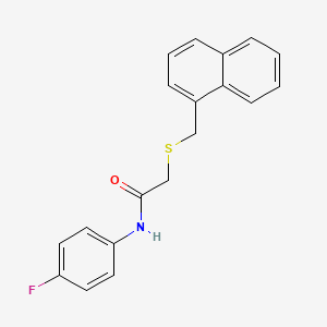 molecular formula C19H16FNOS B5666211 N-(4-fluorophenyl)-2-[(1-naphthylmethyl)thio]acetamide 