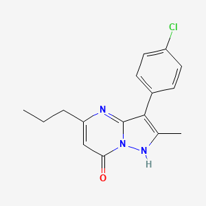 molecular formula C16H16ClN3O B5666227 3-(4-chlorophenyl)-2-methyl-5-propylpyrazolo[1,5-a]pyrimidin-7(4H)-one 