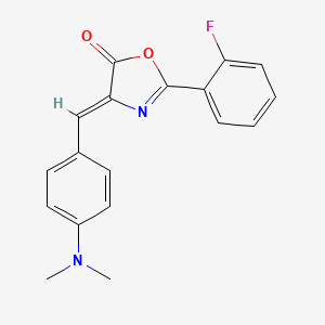 molecular formula C18H15FN2O2 B5666235 4-[4-(dimethylamino)benzylidene]-2-(2-fluorophenyl)-1,3-oxazol-5(4H)-one 
