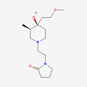 molecular formula C15H28N2O3 B5666266 1-{2-[(3R*,4R*)-4-hydroxy-4-(2-methoxyethyl)-3-methyl-1-piperidinyl]ethyl}-2-pyrrolidinone 