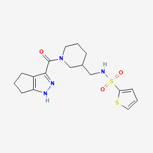 molecular formula C17H22N4O3S2 B5666283 N-{[1-(1,4,5,6-tetrahydrocyclopenta[c]pyrazol-3-ylcarbonyl)piperidin-3-yl]methyl}thiophene-2-sulfonamide 