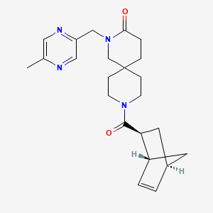 molecular formula C23H30N4O2 B5666286 9-[(1R*,2S*,4R*)-bicyclo[2.2.1]hept-5-en-2-ylcarbonyl]-2-[(5-methylpyrazin-2-yl)methyl]-2,9-diazaspiro[5.5]undecan-3-one 