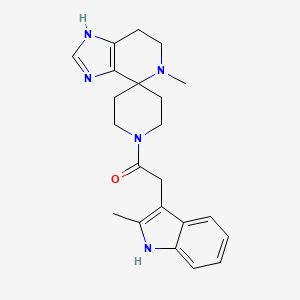 molecular formula C22H27N5O B5666301 5-methyl-1'-[(2-methyl-1H-indol-3-yl)acetyl]-1,5,6,7-tetrahydrospiro[imidazo[4,5-c]pyridine-4,4'-piperidine] 