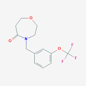 molecular formula C13H14F3NO3 B5666311 4-[3-(trifluoromethoxy)benzyl]-1,4-oxazepan-5-one 