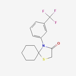 molecular formula C15H16F3NOS B5666361 4-[3-(trifluoromethyl)phenyl]-1-thia-4-azaspiro[4.5]decan-3-one 