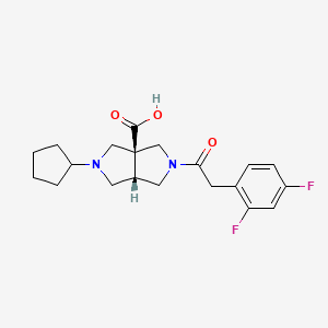 molecular formula C20H24F2N2O3 B5666374 (3aS*,6aS*)-2-cyclopentyl-5-[(2,4-difluorophenyl)acetyl]hexahydropyrrolo[3,4-c]pyrrole-3a(1H)-carboxylic acid 