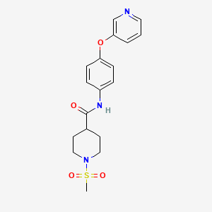 molecular formula C18H21N3O4S B5666397 1-(methylsulfonyl)-N-[4-(pyridin-3-yloxy)phenyl]piperidine-4-carboxamide 