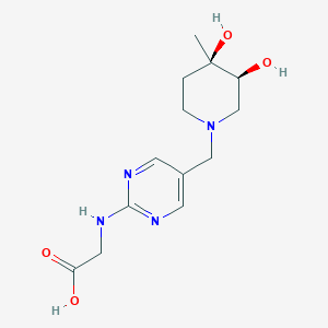 molecular formula C13H20N4O4 B5666402 N-(5-{[(3S*,4R*)-3,4-dihydroxy-4-methylpiperidin-1-yl]methyl}pyrimidin-2-yl)glycine 