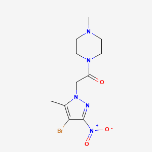 molecular formula C11H16BrN5O3 B5666421 1-[(4-bromo-5-methyl-3-nitro-1H-pyrazol-1-yl)acetyl]-4-methylpiperazine 