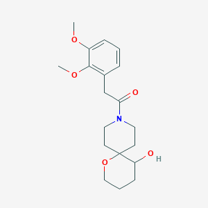 molecular formula C19H27NO5 B5666445 9-[(2,3-dimethoxyphenyl)acetyl]-1-oxa-9-azaspiro[5.5]undecan-5-ol 