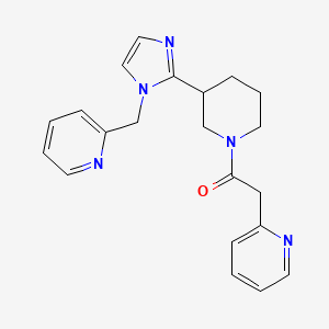 molecular formula C21H23N5O B5666454 2-(2-oxo-2-{3-[1-(2-pyridinylmethyl)-1H-imidazol-2-yl]-1-piperidinyl}ethyl)pyridine 