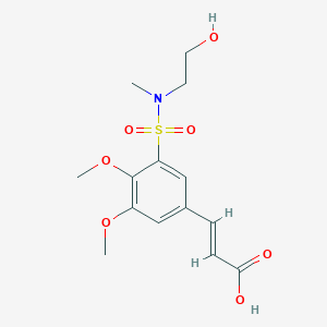 molecular formula C14H19NO7S B5666480 3-(3-{[(2-hydroxyethyl)(methyl)amino]sulfonyl}-4,5-dimethoxyphenyl)acrylic acid 