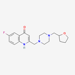 molecular formula C19H24FN3O2 B5666483 6-fluoro-2-{[4-(tetrahydrofuran-2-ylmethyl)piperazin-1-yl]methyl}quinolin-4-ol 