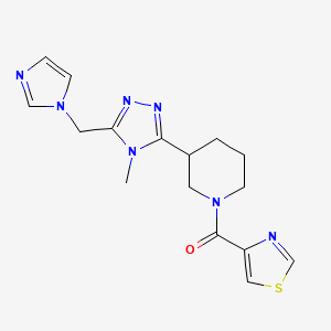 molecular formula C16H19N7OS B5666515 3-[5-(1H-imidazol-1-ylmethyl)-4-methyl-4H-1,2,4-triazol-3-yl]-1-(1,3-thiazol-4-ylcarbonyl)piperidine 