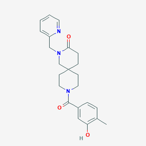molecular formula C23H27N3O3 B5666536 9-(3-hydroxy-4-methylbenzoyl)-2-(pyridin-2-ylmethyl)-2,9-diazaspiro[5.5]undecan-3-one 
