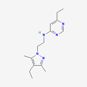 molecular formula C15H23N5 B5666560 6-ethyl-N-[2-(4-ethyl-3,5-dimethyl-1H-pyrazol-1-yl)ethyl]pyrimidin-4-amine 