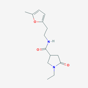 molecular formula C14H20N2O3 B5666572 1-ethyl-N-[2-(5-methyl-2-furyl)ethyl]-5-oxo-3-pyrrolidinecarboxamide 